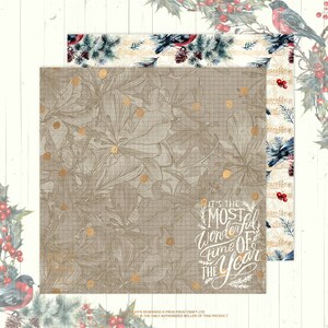 May include: A digital paper pack with two designs. The first design features a beige background with a grid pattern and a floral pattern in gold. The second design features a white background with a blue and white floral pattern and musical notes. The text "It's the most wonderful time of the year" is written in white on the beige background.