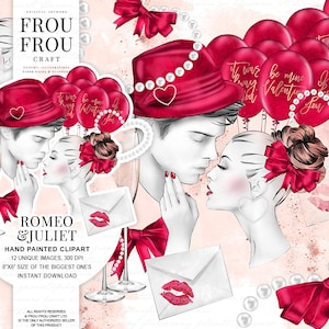 Valentine Clip Art Love Clipart Couple Illustration Engagement DIY Invitación Novia Ducha Acuarela Champagne Vidrio Amor Carta Pájaros