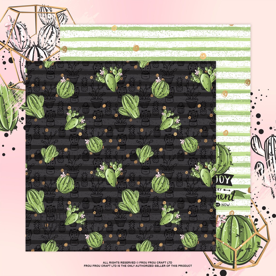 Cactus Paper Pack, Succulent Digital Paper Pack, Terrarium Botanical ...