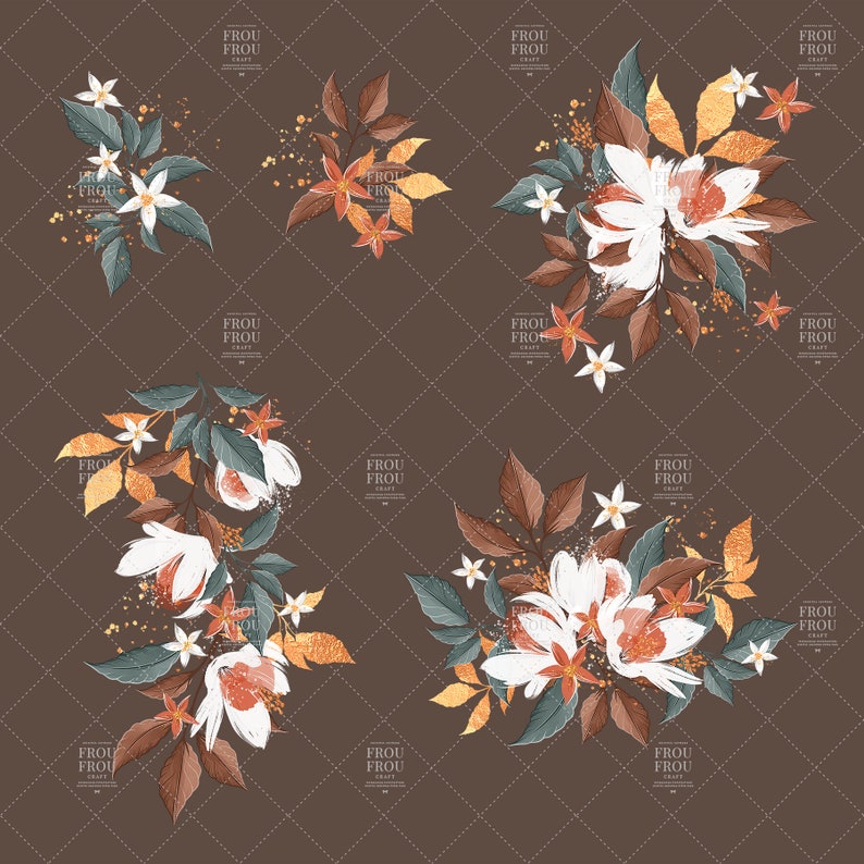 Fall Clip Art Autumn Planner Stickers Floral Leaves Picnic Mint Red Planner Supplies Thanksgiving Pumpkin Rose Gold Planner Cover