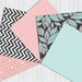 Pink Blue Flowers Digital Paper Pack Instant Download Chalkboard ...