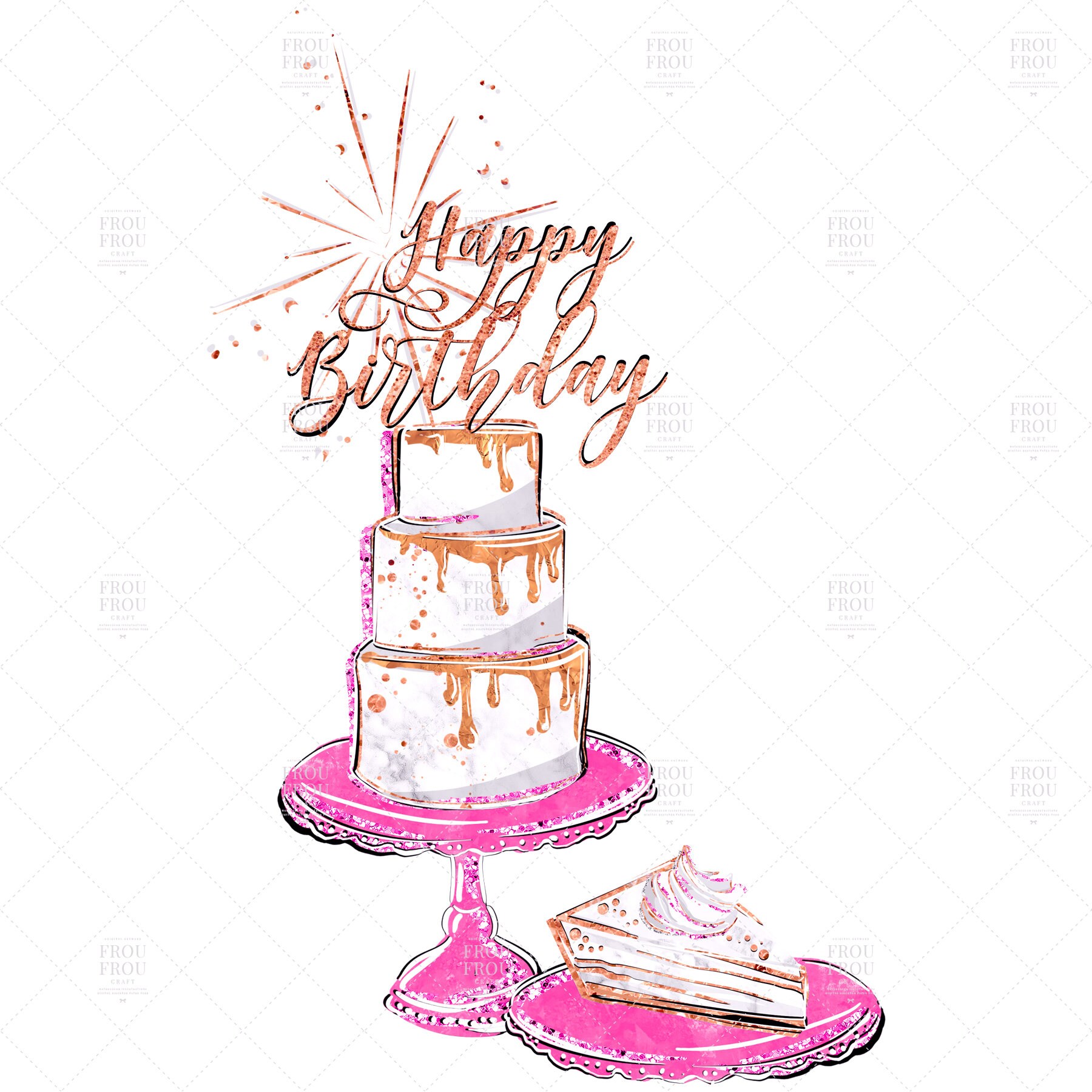 Party Clip Art Birthday Clipart Sweet 16 Gold Glitter | Etsy