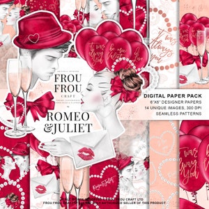 Paquete de papel de San Valentín amor fondo digital pareja de compromiso pájaros cartas regalo para su lindo cupidos acuarela champagne glass
