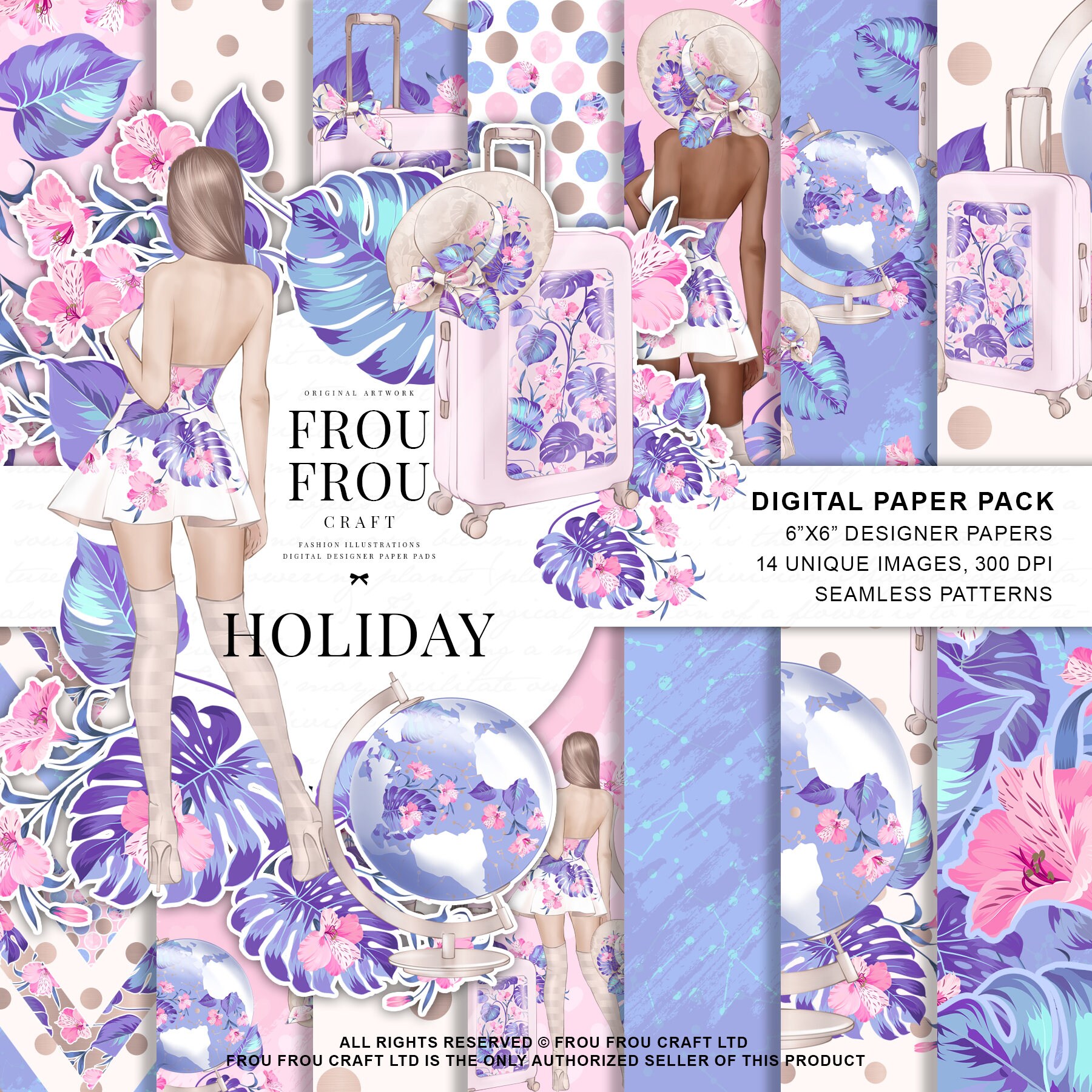 Vacation Paper Pack Summer Digital Designer Pad Tropical Paper - Etsy