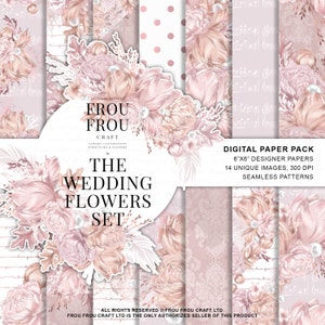 Bruiloft Papier Pack Bruids Designer Paper Pad Poeder Bruiloft Bloemen Romantische Pastel Bloemen Boeketten Bruid Te Zijn DIY Set Roze Planner Cover