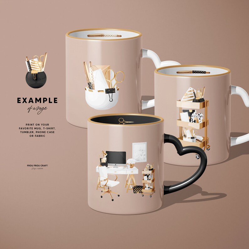 Planner Scene Clipart Gold Glitter Planner Cover Fashion Etsy