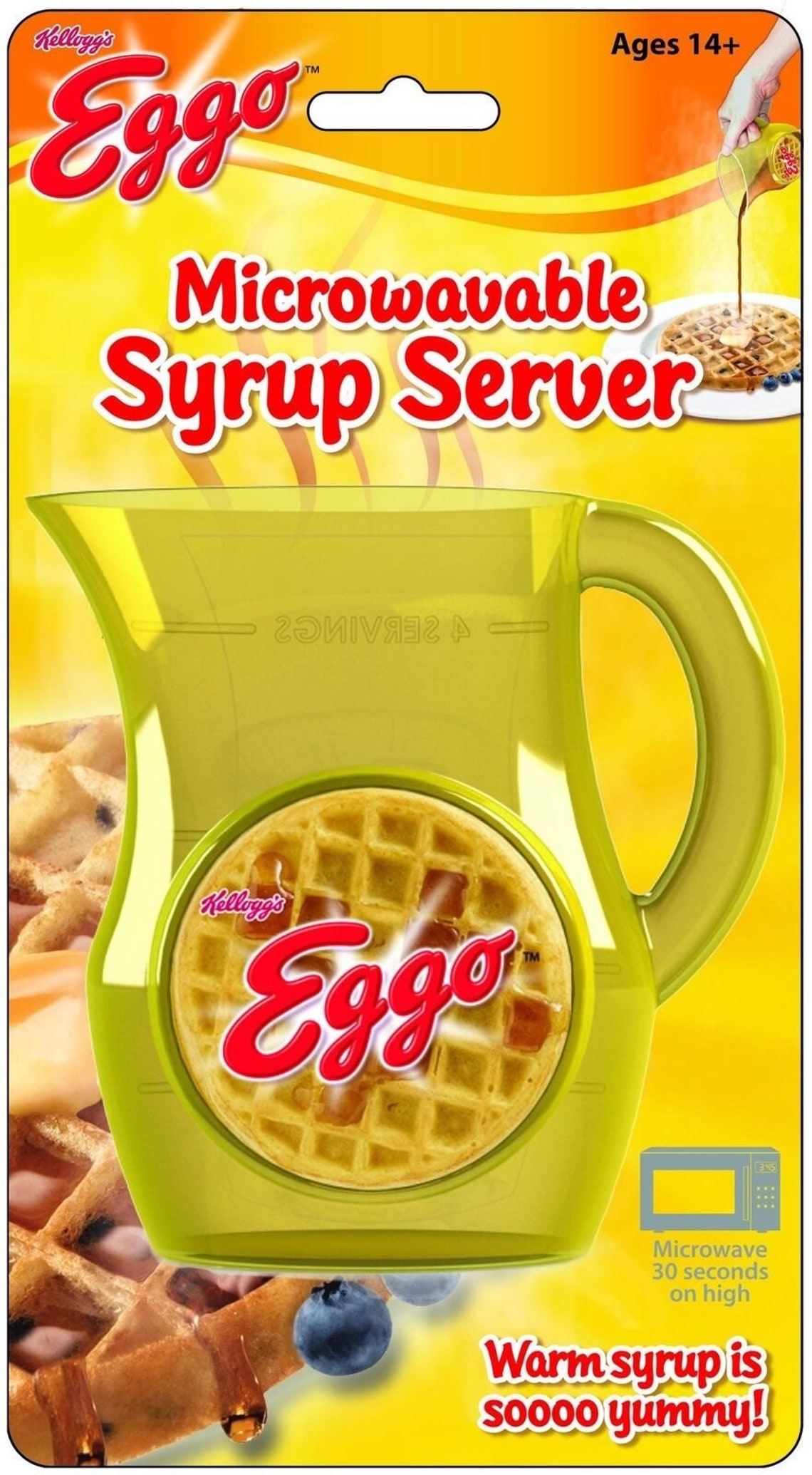 Kellogg's Eggo Waffle Microwavable Warm Syrup Pouring Etsy