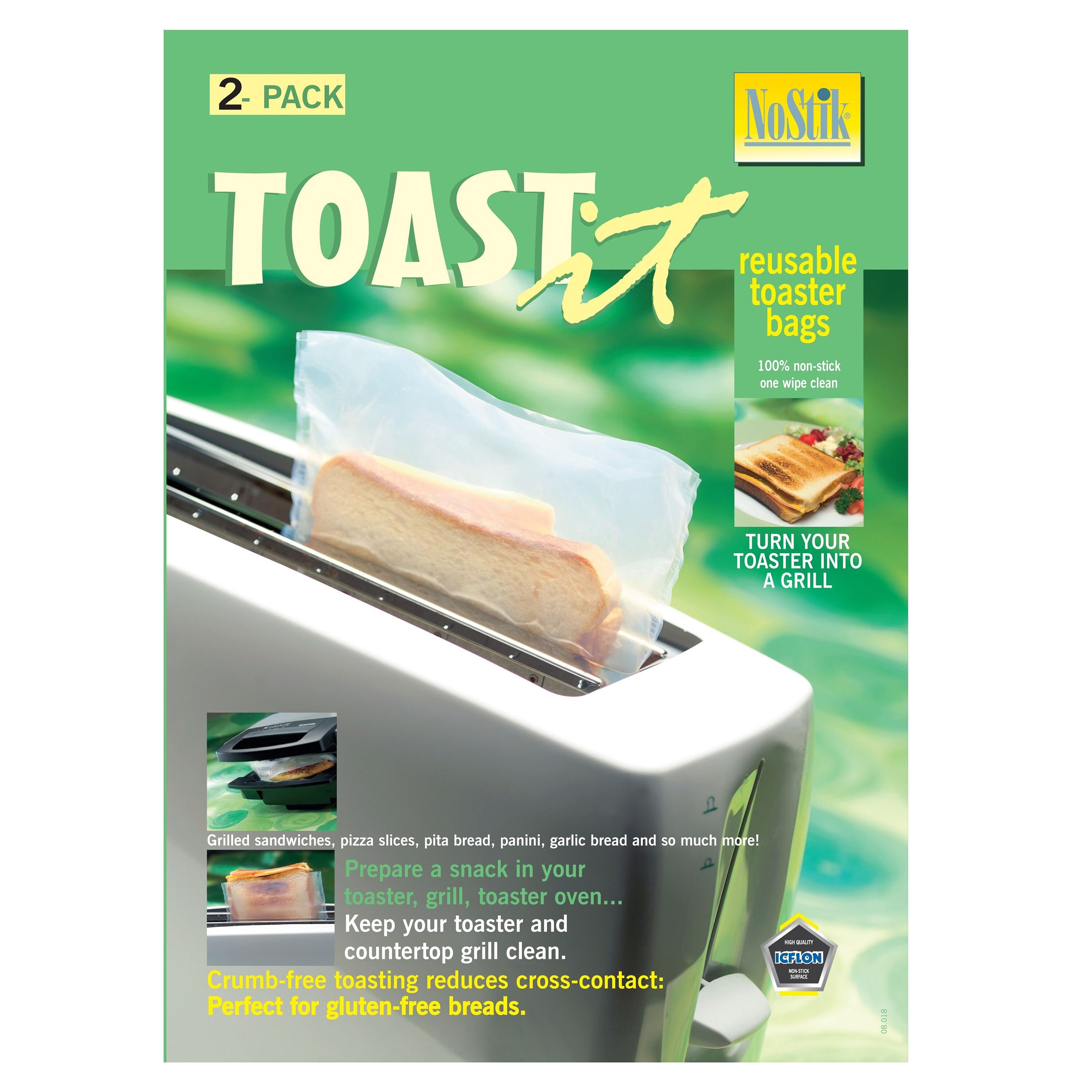 NoStik Toast It Reusable Toaster Sandwich Cooking Bags 2 Etsy