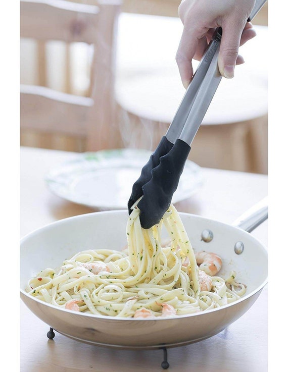 Handy Housewares 5 Long Stainless Steel Mini Tongs with Silicone Hand