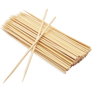 8" Natural Wooden Craft Sticks / Bamboo BBQ Skewers for Grilling, Shish Kebab, Appetizers, Fruit and More - 100 Pack