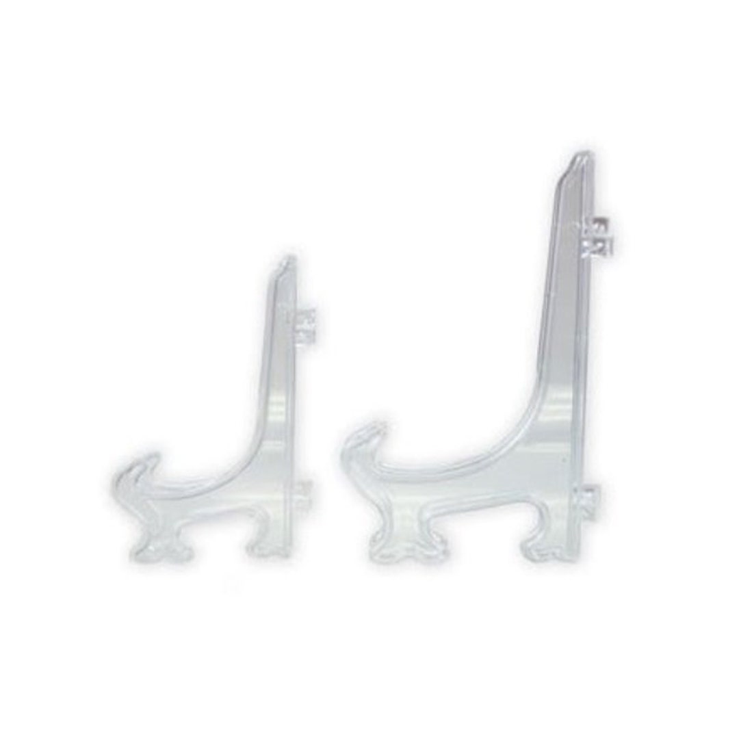Handy Housewares 2pc Folding Clear Plastic Plate Stand Set - 2 Sizes H