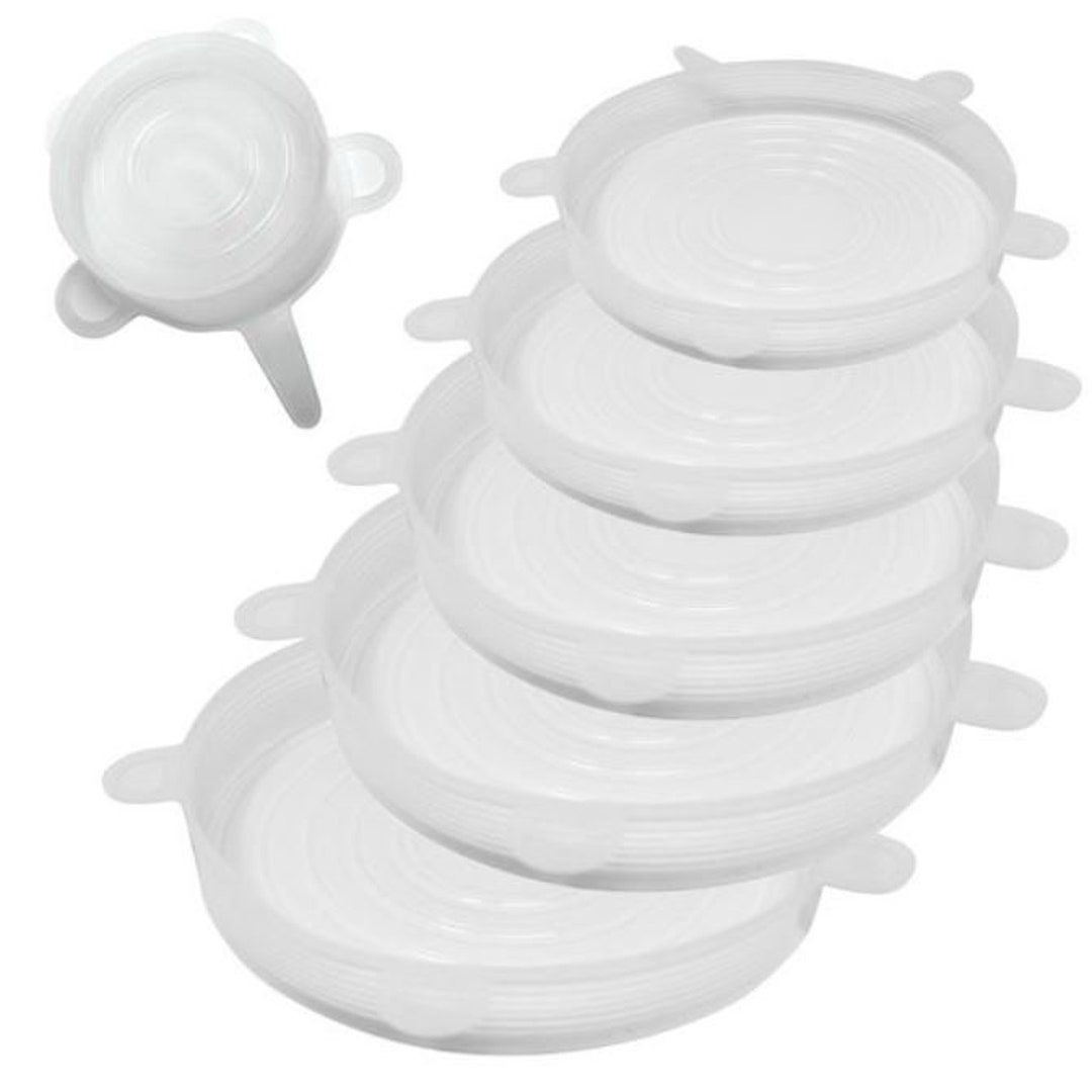 Norpro 6 Piece Reusable Foodsafe Silicone Lids Set Fits 2.5 to 11