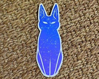 Night space cat vinyl sticker 3 inch