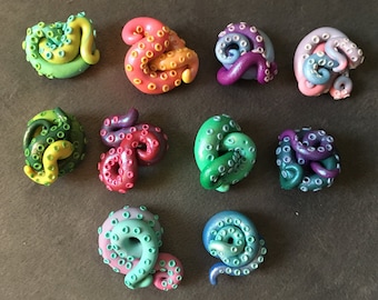 Rainbow Calamari Tentacle Magnets