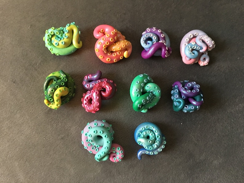 Rainbow Calamari Tentacle Magnets 