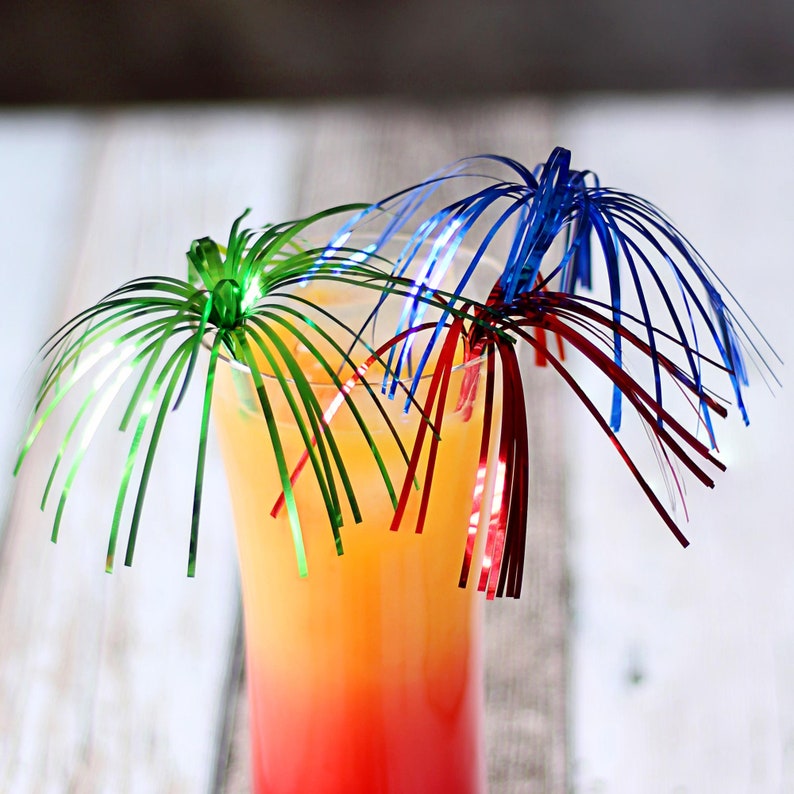 Firework Multi-coloured Foil Cocktail Drink Decoration X 24 | Etsy UK