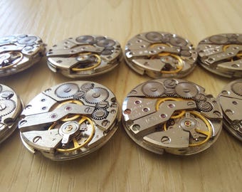 40 piezas de 25 mm redondas SLAVA urss Mecanismos Vintage Reloj Soviético Piezas MOVIMIENTO STEAMPUNK Artes