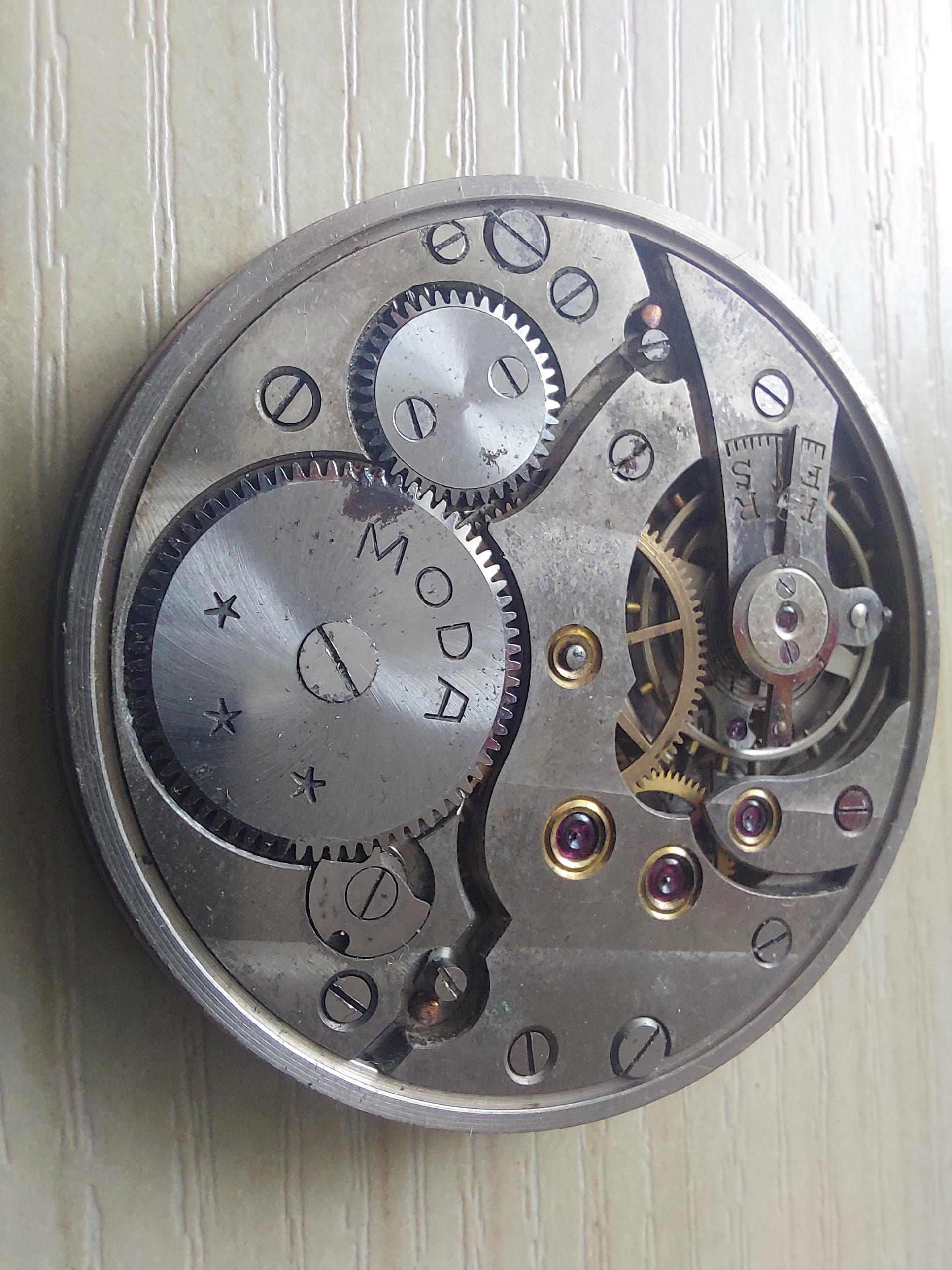 Moda Watch Group Rare MODA Vintage Pocket Watch Movements Swiss 42 Mm Mechanisms ...
