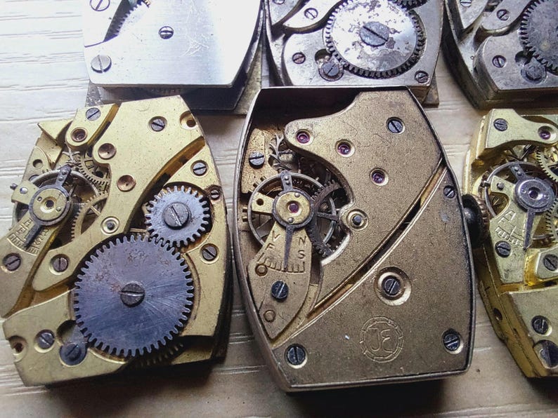 Mecanismos militares vintage alemanes/suizos, 10 piezas, piezas de movimiento para relojes de mujer, estilo steampunk. imagen 2