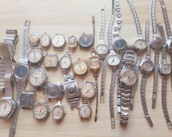 Vintage Women's Wrist watches 30 pcs Zaria Slava Luch USSR