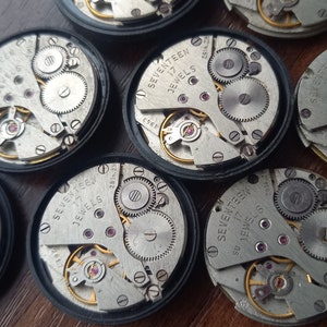 9 st mekanismer Poljot 17 juveler Vintage sovjetisk klocka delar 26 mm runt URVERK STEAMPUNK Arts Parts bild 1