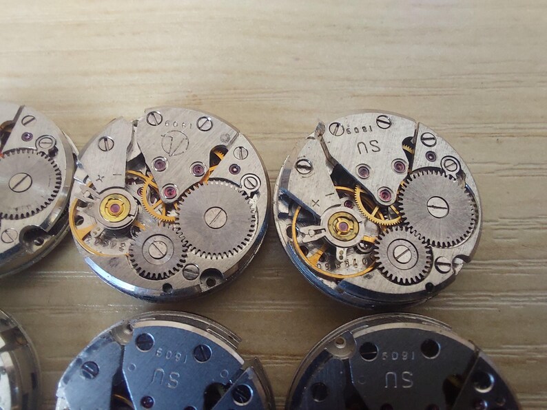 1000 peças redondas Luch 1800 Mecanismos Peças de Relógio Feminino Soviético Movimento Steampunk de 18 mm imagem 3