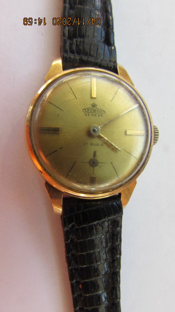 Rare Vintage CORNAVIN Geneve Swiss goldplated Wris