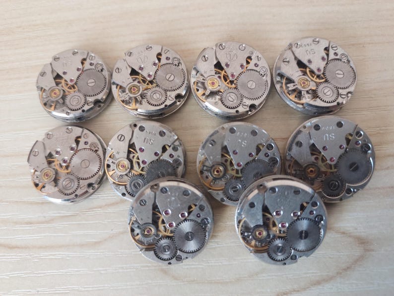 1000 peças redondas Luch 1800 Mecanismos Peças de Relógio Feminino Soviético Movimento Steampunk de 18 mm imagem 7