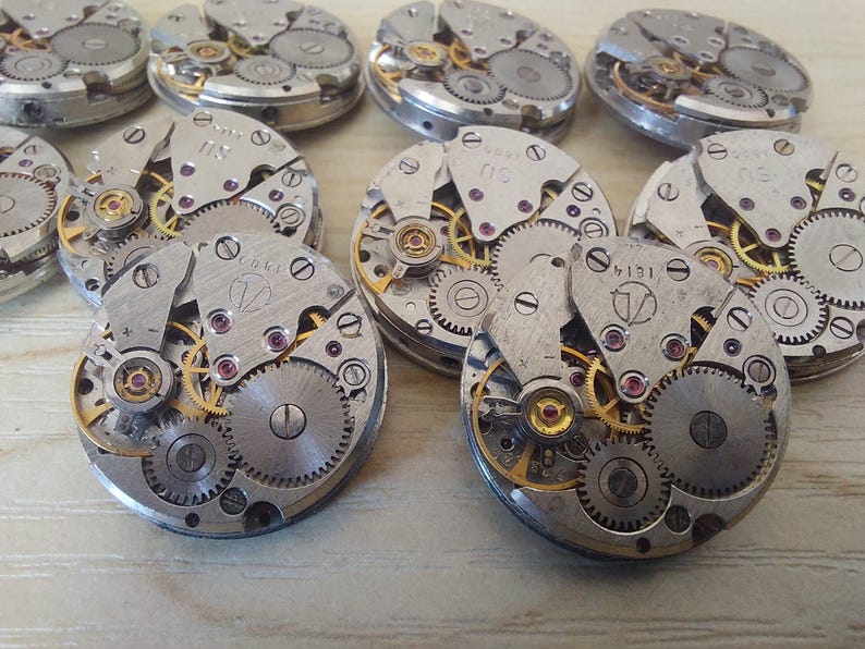 1000 peças redondas Luch 1800 Mecanismos Peças de Relógio Feminino Soviético Movimento Steampunk de 18 mm imagem 5