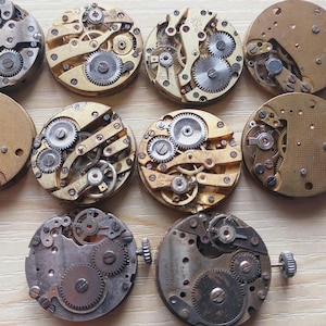 Vintage military Germany /Swiss 10 pcs round Mechanisms womans Watch Parts Movement image 1
