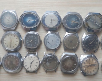 Vintage Poljot Men's Wrist Watches 21 Pcs Mechanisms movements USSR