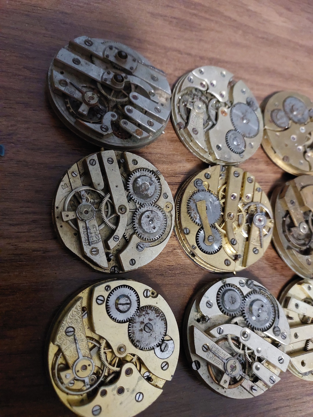 Vintage SWISS Pocket Watch Movements 6 Pcs Mechanisms 40 Mm Etsy
