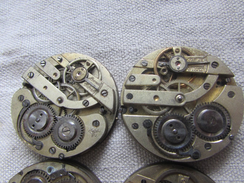 Vintage SWISS Pocket Watch Movements 6 Pcs Mechanisms 40 Mm Etsy
