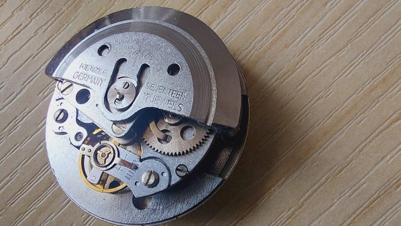 Kienzle automatiska vintage tyska urverk med urtavla - 30 mm mekanismer bild 5