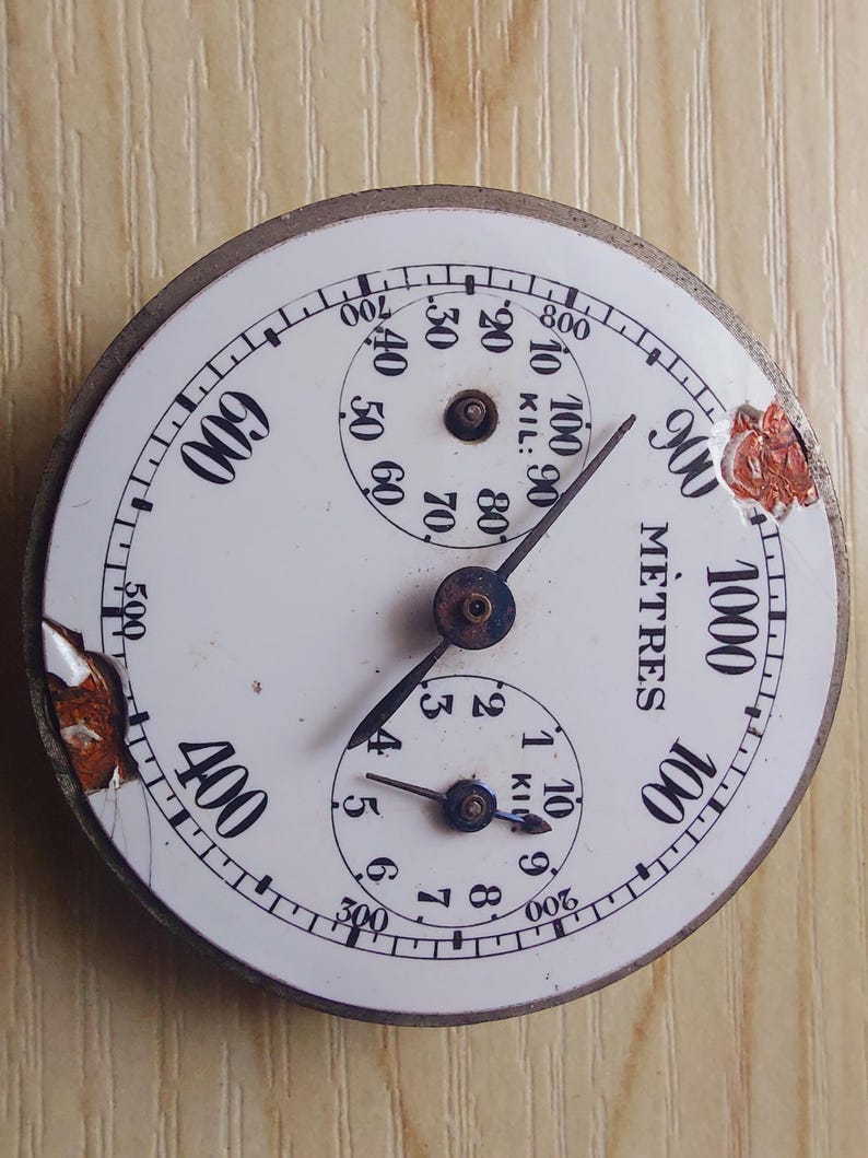 Vintage METER HC 39 mm Fickur Mekanismer Urdelar Urverk STEAMPUNK Konst bild 5