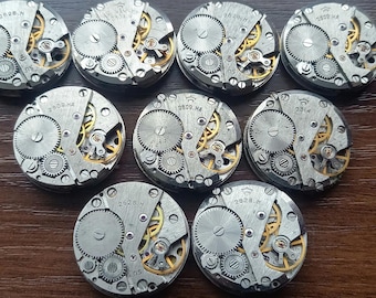 Vintage 100 Pcs Mechanisms Raketa 2614/2628 USSR Watch movements cufflinks altered art Steampunk 27 mm round