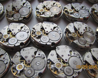 100 Stück runde Mechanismen sowjetische Frau Uhr Teile 18 mm Bewegung Steampunk Kunst