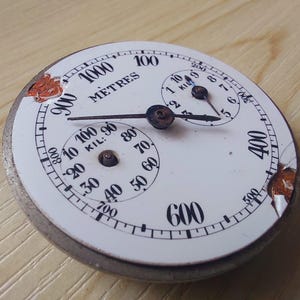 Vintage METER HC 39 mm Fickur Mekanismer Urdelar Urverk STEAMPUNK Konst bild 1