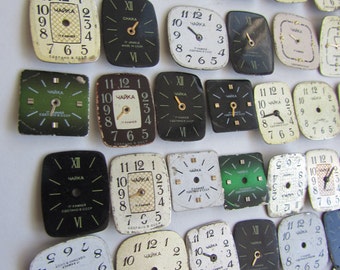 50 pcs little  small Watch Face Dials, From Old Watch Parts, & Dials For Steampunk Altered Art Gear, Repair, or ScrapBooking