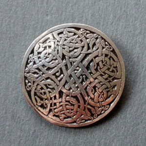 Celtic Brooch, Celtic Jewelry, celtic Knot, large brooch, Inspired by The Book of Kells, Made in pewter, Designed and handmade in Scotland image 3