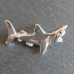 Shark Lapel pin / Tie Pin / Pins / Brooch / Pin Badge / fishing / Sea fishing / Usher / fathers day fishing / mens lapel pin /  SJH Designs