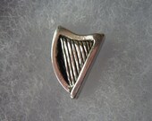 Harp lapel pin, tie pin, brooch, pin badge Irish lapel pins men Made in pewter. Designed and handmade in Scotland by SJH Designs.