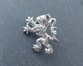 Lion Rampant lapel pin, lion Lapel Pin men, wedding Scottish jewellery, Tie tack gift, Handmade and Designed in Scotland by SJH Designs