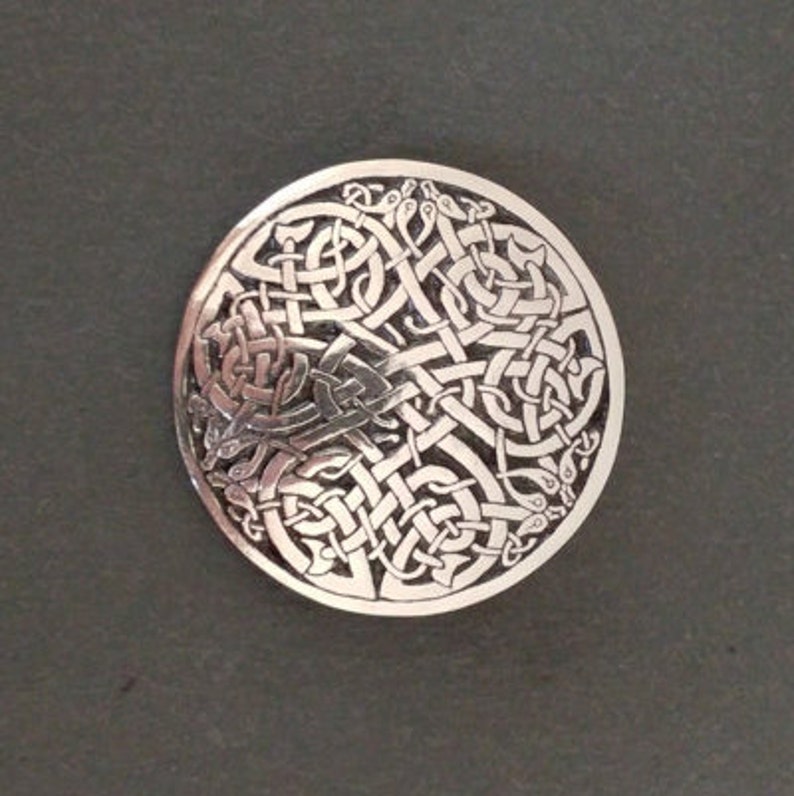 Celtic Brooch, Celtic Jewelry, celtic Knot, large brooch, Inspired by The Book of Kells, Made in pewter, Designed and handmade in Scotland image 4