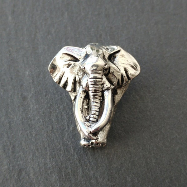 Elephant Brooch lapel pin / Tie Pin / Elephant Jewelry / Elephant Gift / Silver Animal Pin / badge Handmade in Pewter by SJH Designs