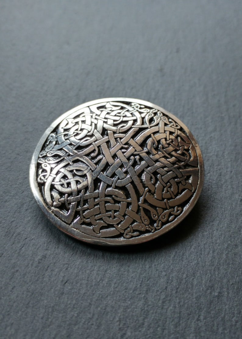 Celtic Brooch, Celtic Jewelry, celtic Knot, large brooch, Inspired by The Book of Kells, Made in pewter, Designed and handmade in Scotland image 2