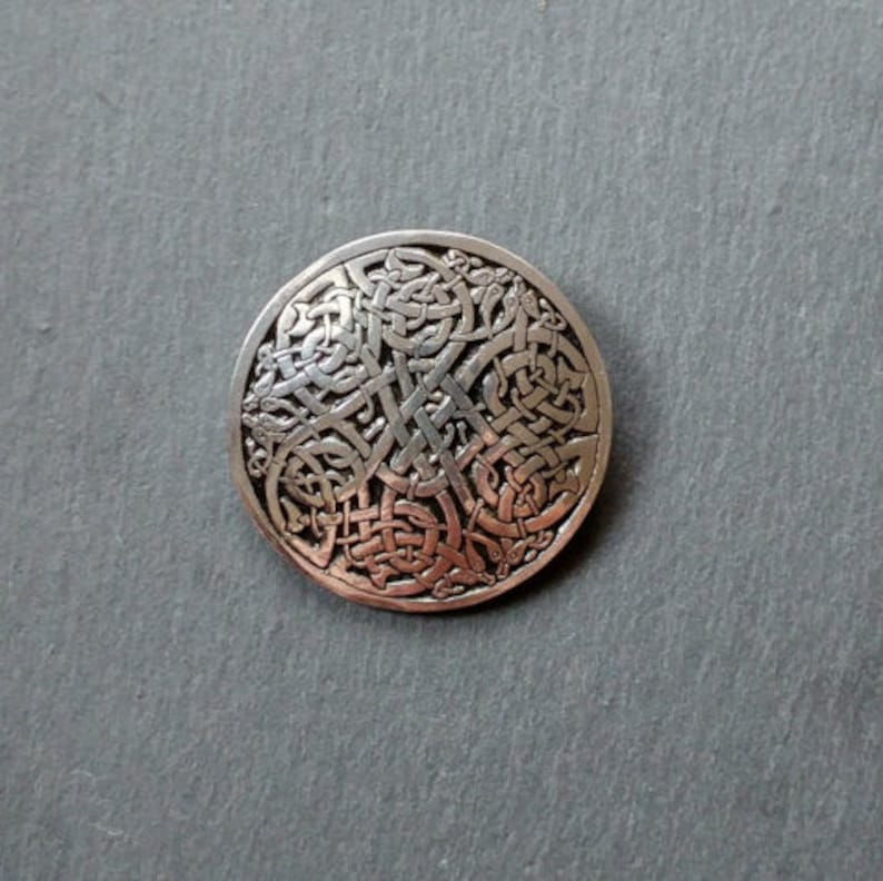 Celtic Brooch, Celtic Jewelry, celtic Knot, large brooch, Inspired by The Book of Kells, Made in pewter, Designed and handmade in Scotland image 3