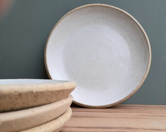 White Side Plate 18 cm, Ceramic plate, Serving Plate, Side Plate, Handmade Plate, Cake Plate, Pottery Plate, Dinnerware, Gift for her, Home.