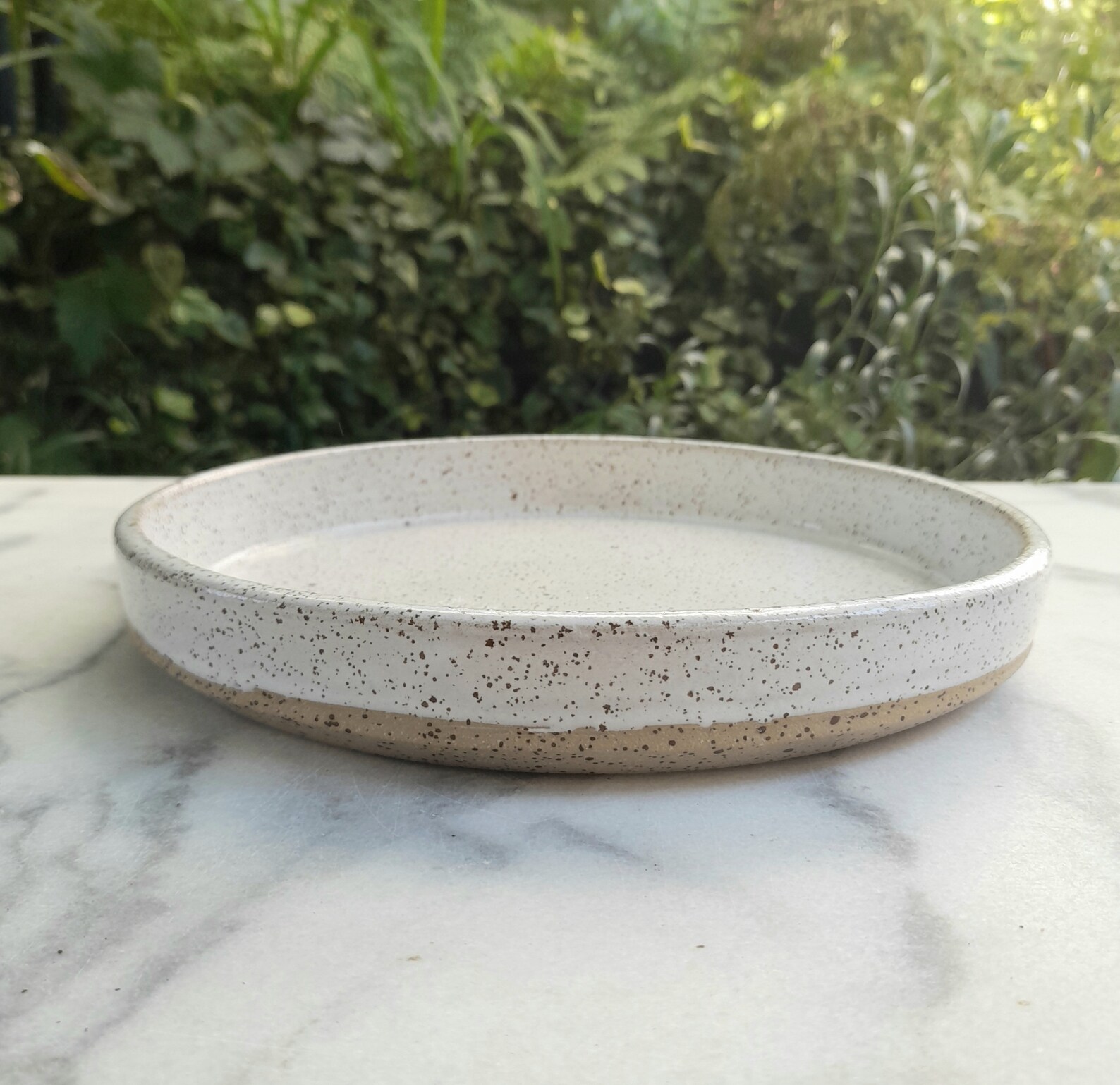 White Dinner plate 23 cm plate with high lip Ceramic plate Etsy