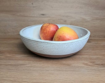 white bowl 20x6 cm, ceramic bowl,pasta  bowl,S erving bowl, Handmade bowl,cereal bowl, Pottery bowl,Gift for new house, bowl for fruits.